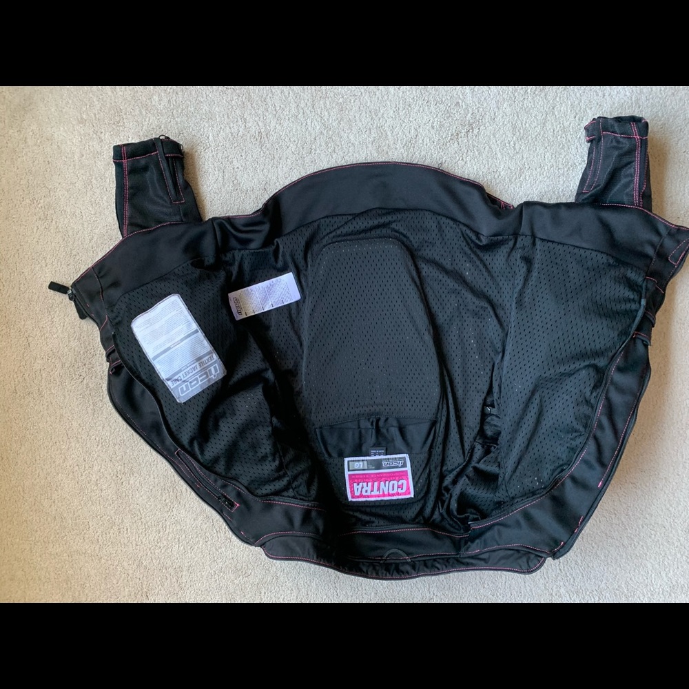 Icon motorcycle jacket with padding, size L, pink and black - Picture 7 of 16